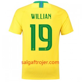 Brasilien Fodboldtrøjer Willian 19 Hjemmebanesæt VM 2018